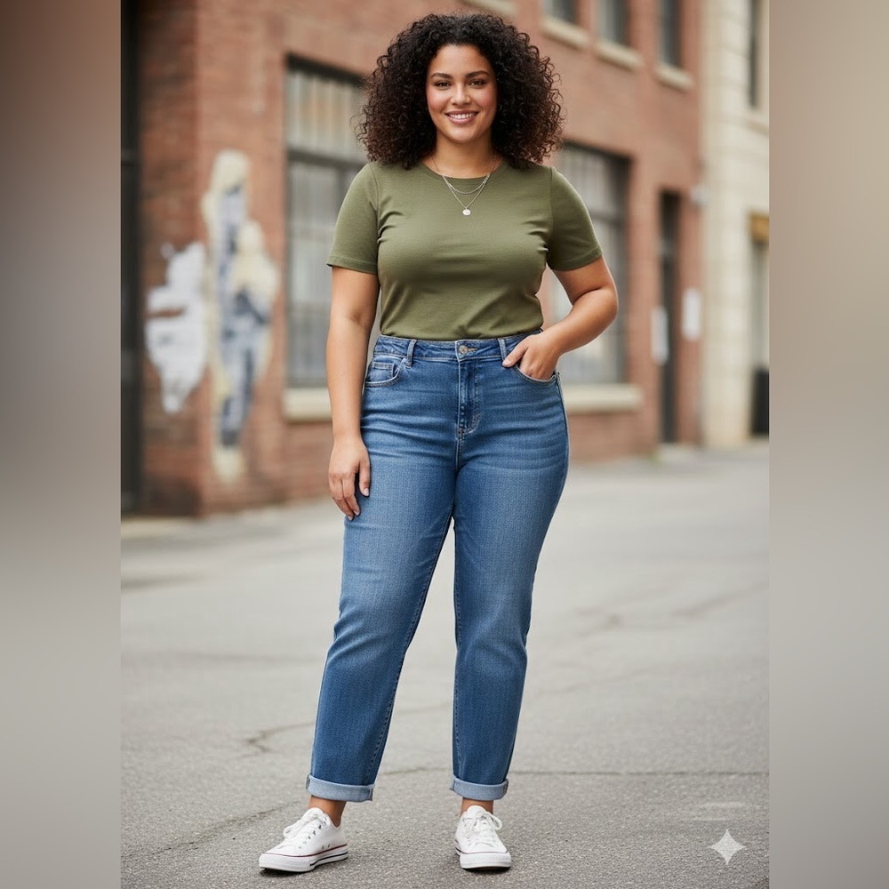 Time and Tru Women's Boyfriend Jeans - Picture 2 of 9